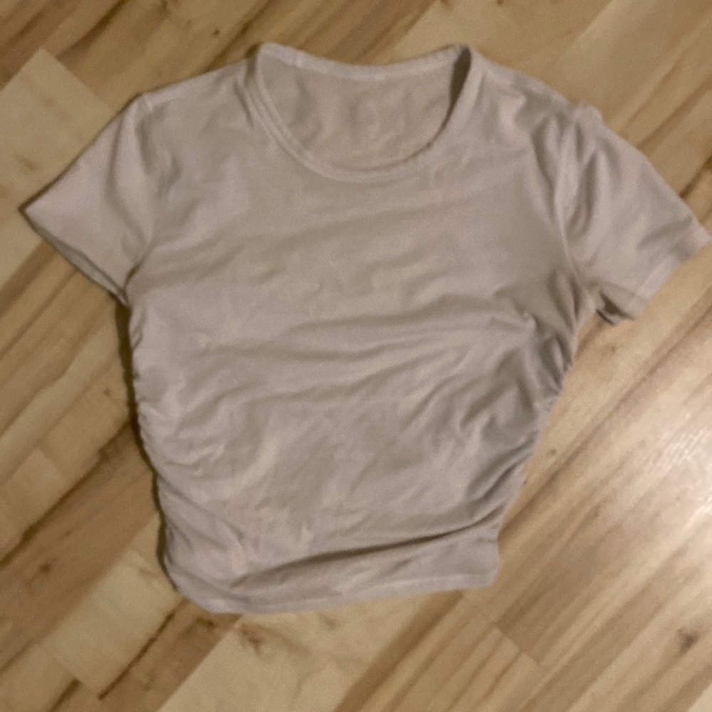 white lululemon athletic shirt